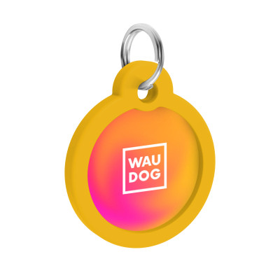 Адресник для тварин WAUDOG Smart ID з QR паспортом &quot;Градієнт помаранчевий&quot;, коло 25 мм (225-4035)