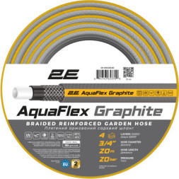Шланг для поливу 2E AquaFlex Graphite 3/4&quot;, 20м, 4 шари, 20бар -10+50°C (2E-GHC34C20)