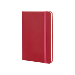 Книга записна Optima А5 VIVELLA, м’яка обкладинка, гумка, білий блок лінія, червоний (O27104-03)