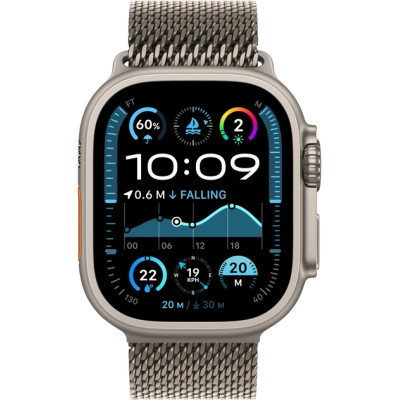 Смарт-годинник Apple Watch Ultra 2 2024 GPS + Cellular 49mm Natural Titanium Case with Natural Titanium Milanese Loop (MX5T3UL/A)