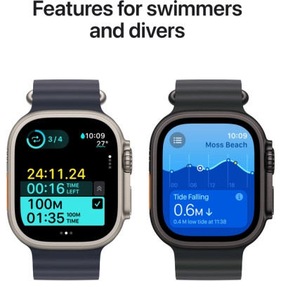 Смарт-годинник Apple Watch Ultra 2 2024 GPS + Cellular 49mm Natural Titanium Case with Natural Titanium Milanese Loop (MX5T3UL/A)