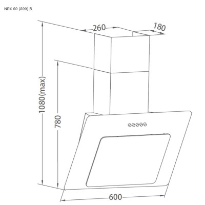 Витяжка кухонна Pyramida NRX 60 (800) B XGBL