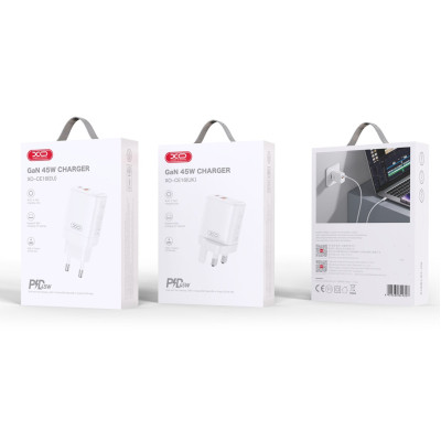 Зарядний пристрій XO CE16 67.5W USB-C PD45W + USB-A QC 22.5W White (CE16_White)
