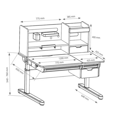 Парта FunDesk Sentire Grey (222400)