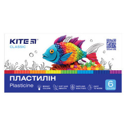 Пластилін Kite Classic восковий 6 кольорів, 120 г (K-081)