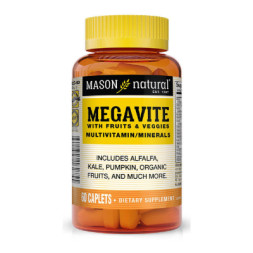 Мультивітамін Mason Natural Мультивітаміни з фруктами і овочами, Megavite With Fruits &amp; (MAV16275)