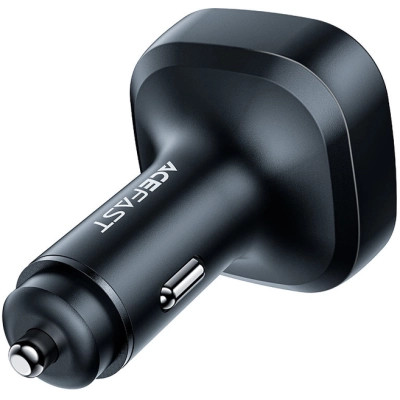 Зарядний пристрій Acefast B5 Car Charger 2xUSB-C + 1xUSB-A 101W OLED smart display Metal Black (6974316281436)