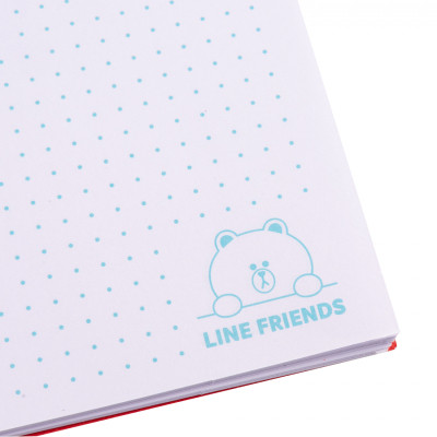 Блокнот Yes В6+ подвійна cпіраль з пластиковою кишенею Line Friends крапка (151791)