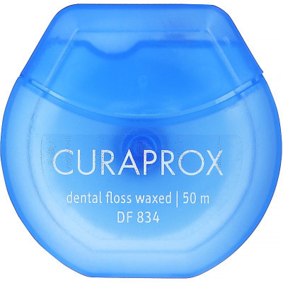 Зубная нить Curaprox Вощеная с ароматом мяты 50 м (7612412428285)