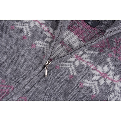 Кофта дитяча Tossy в&#039;язана на блискавці сіра з орнаментом (326-92G-gray)