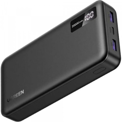Батарея універсальна Ugreen 20000mAh 22,5W PD, 2хUSB-A, 2xUSB-C Black (PB312) (25683)