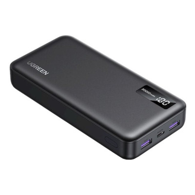 Батарея універсальна Ugreen 20000mAh 22,5W PD, 2хUSB-A, 2xUSB-C Black (PB312) (25683)