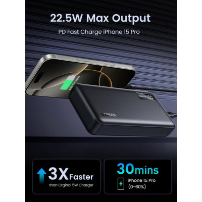 Батарея універсальна Ugreen 20000mAh 22,5W PD, 2хUSB-A, 2xUSB-C Black (PB312) (25683)