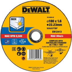Круг відрізний DeWALT EXTREME, нержавіюча сталь/листовий метал, 180х1.6х22.23 мм (DT43908)