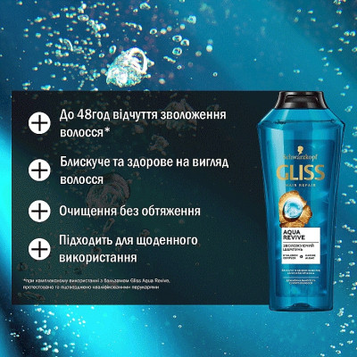 Шампунь Gliss Aqua Revive Moisturizing Shampoo 400 мл (9000101659214)