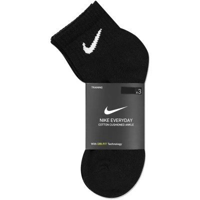 Шкарпетки Nike U NK EVERYDAY CUSH ANKLE 3PR SX7667-010 46-50 3 пари Чорні (888407235009)