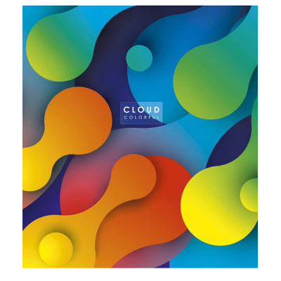 Зошит Школярик Cloud colorful 48 аркушів лінія (048-3161L)