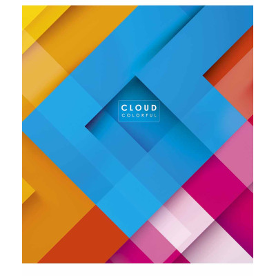 Зошит Школярик Cloud colorful 48 аркушів лінія (048-3161L)