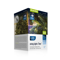 Гірлянда ColorWay Роса LED 100 10 м 8 функцій теплий колір USB (CW-G-100L10NU)