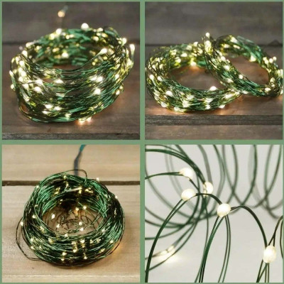 Гірлянда ColorWay Роса LED 100 10 м 8 функцій теплий колір USB (CW-G-100L10NU)