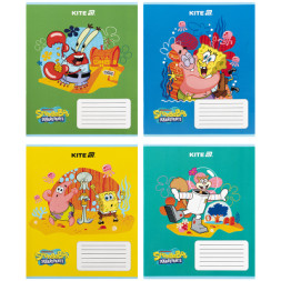 Зошит Kite SpongeBob SquarePants, 12 аркушів, коса лінія (SB25-235)