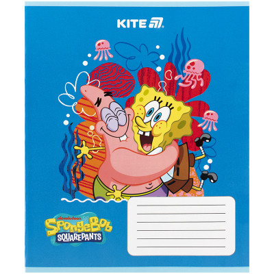Зошит Kite SpongeBob SquarePants, 12 аркушів, коса лінія (SB25-235)