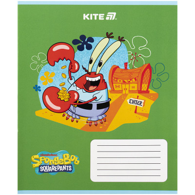Зошит Kite SpongeBob SquarePants, 12 аркушів, коса лінія (SB25-235)