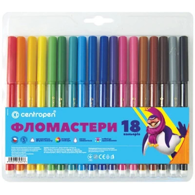 Фломастери Centropen 7550/18 COLOUR WORLD, 18 colors (7550/18 ТП)