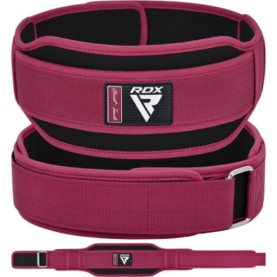 Атлетичний пояс RDX RX5 Double Belt неопреновий Pink S (WBD-RX5P-S)