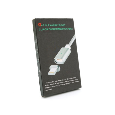 Дата кабель USB 2.0 to Lightning 1.0m 2A magnetic nylon silver Voltronic (YT-MCFB-L/S/13190/09165)
