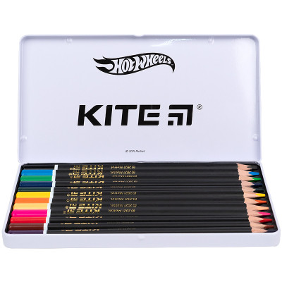 Олівці кольорові Kite Hot Wheels тригранні 12 шт (HW21-058)