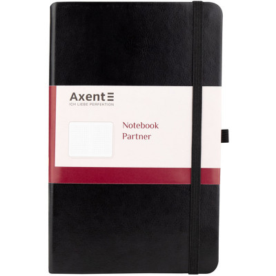 Блокнот Axent Partner Lux 125х195 мм 96 аркушів у клітинка Чорний (8202-01-A)