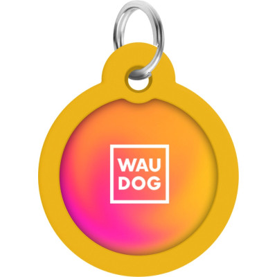Адресник для тварин WAUDOG Smart ID з QR паспортом &quot;Градієнт помаранчевий&quot;, коло 30 мм (230-4035)