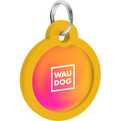 Адресник для тварин WAUDOG Smart ID з QR паспортом &quot;Градієнт помаранчевий&quot;, коло 30 мм (230-4035)