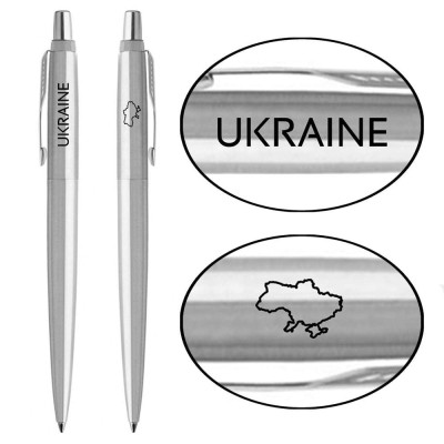 Ручка кулькова Parker JOTTER 17 UKRAINE SS CT BP Україна + Карта (16132_T205b)