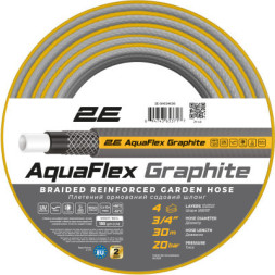 Шланг для поливу 2E AquaFlex Graphite 3/4&quot;, 30м, 4 шари, 20бар -10+50°C (2E-GHC34C30)