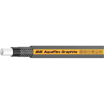 Шланг для поливу 2E AquaFlex Graphite 3/4&quot;, 30м, 4 шари, 20бар -10+50°C (2E-GHC34C30)