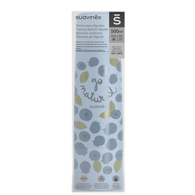 Поїльник-непроливайка Suavinex Go natural Термос, 500 мл блакитний (401502)