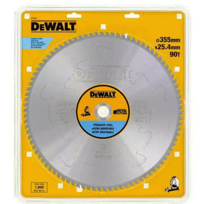 Диск пильний DeWALT METAL CUTTING , 355 х 25.4 мм, 90 z, MTCG+R, 10 град, (DT1922)