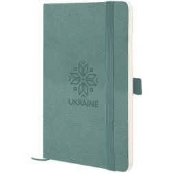 Книга записна Axent Partner Soft Skin Вишиванка 125x195 мм, 96 аркушів, клітинка, сіро-лазурна (8616-48-5-A)