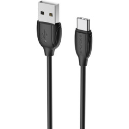 Дата кабель USB 2.0 AM to Type-C 1.0m BX19 Benefit 3A Black BOROFONE (BX19CB)