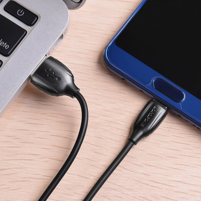 Дата кабель USB 2.0 AM to Type-C 1.0m BX19 Benefit 3A Black BOROFONE (BX19CB)