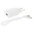 Зарядний пристрій Denmen 1xUSB 2.4A + cable USB to Lightning white (DC01L-WH)