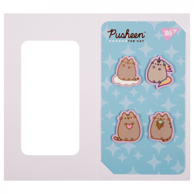 Стікер-закладка Yes Pusheen пластик 80 шт (4х20) (170419)