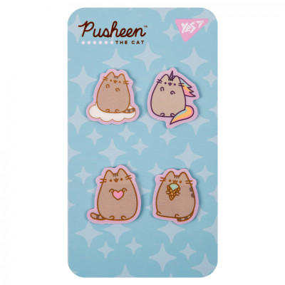 Стікер-закладка Yes Pusheen пластик 80 шт (4х20) (170419)