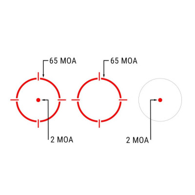 Коліматорний приціл Holosun SCRS-RD точка 2 MOA + коло 65 МОА (Red) (SCRS-RD-MRS)
