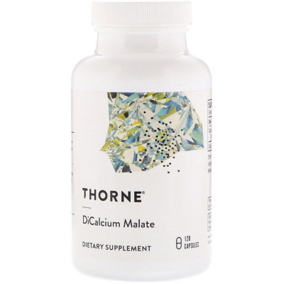 Мінерали Thorne Research Дикальцій Малат, Dicalcium Malate, 120 Капсул (THR-00650)