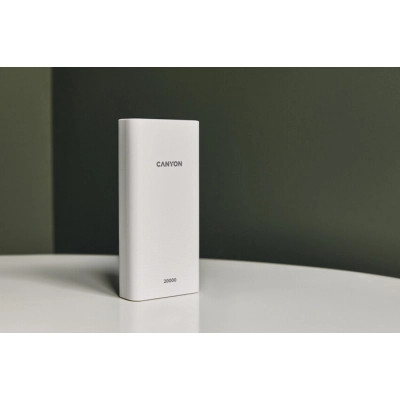 Батарея універсальна Canyon 20000mAh, Input 5V/2A, Output 5V/2.1A(Max), White (CNE-CPB2001W)
