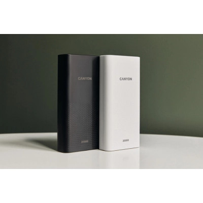 Батарея універсальна Canyon 20000mAh, Input 5V/2A, Output 5V/2.1A(Max), White (CNE-CPB2001W)