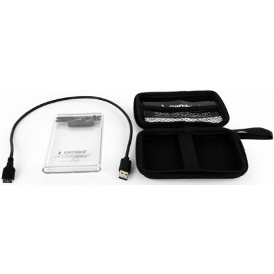 Кишеня зовнішня Gembird 2.5&quot;, USB 3.0, прозрачный (EE2-U3S9-6)